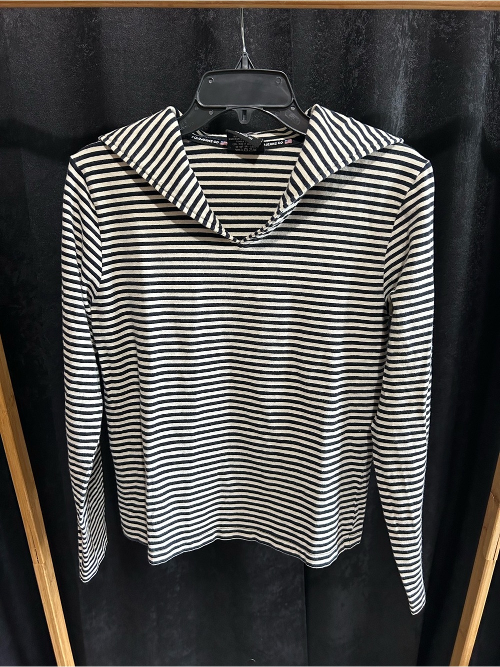 Polo Jeans Co. Ralph Lauren Navy & White Striped Crewneck Top